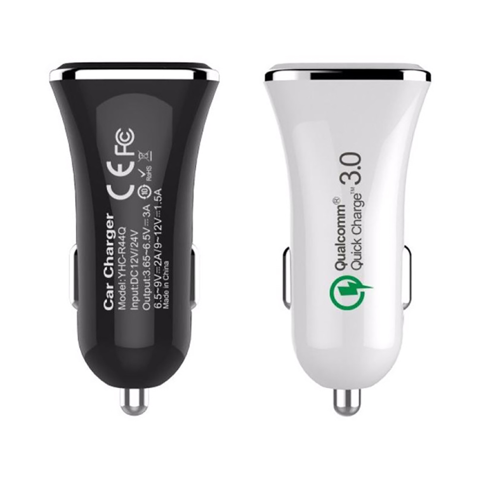 картинка Автомобильная зарядка Mosunx, Qualcomm Quick Charge 3.0 /QC3.0, в прикуриватель, модель CCHQC3-01UW, цвет белый 