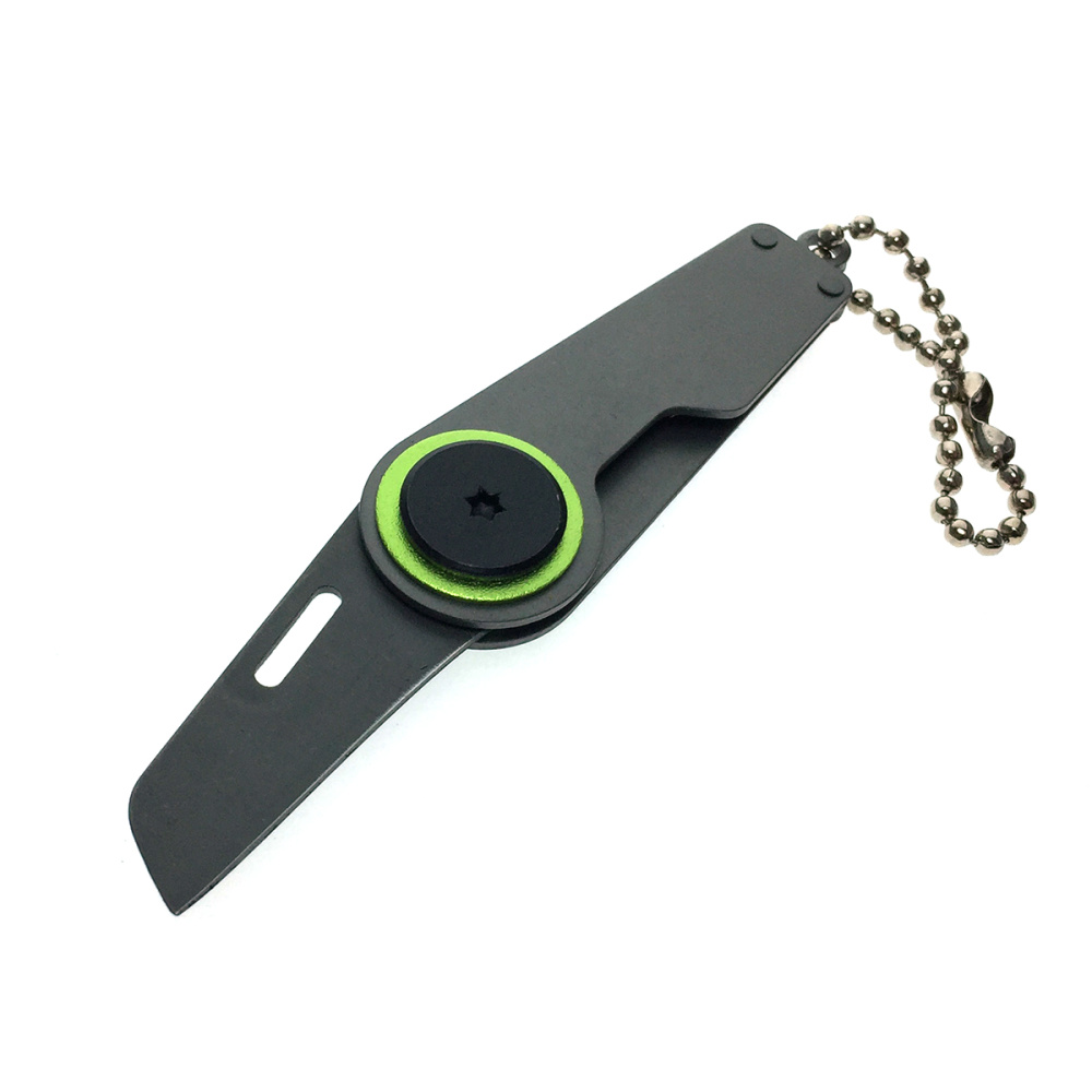 картинка Брелок Мини-нож EDC 3см / Мультитул, цвет зеленый 