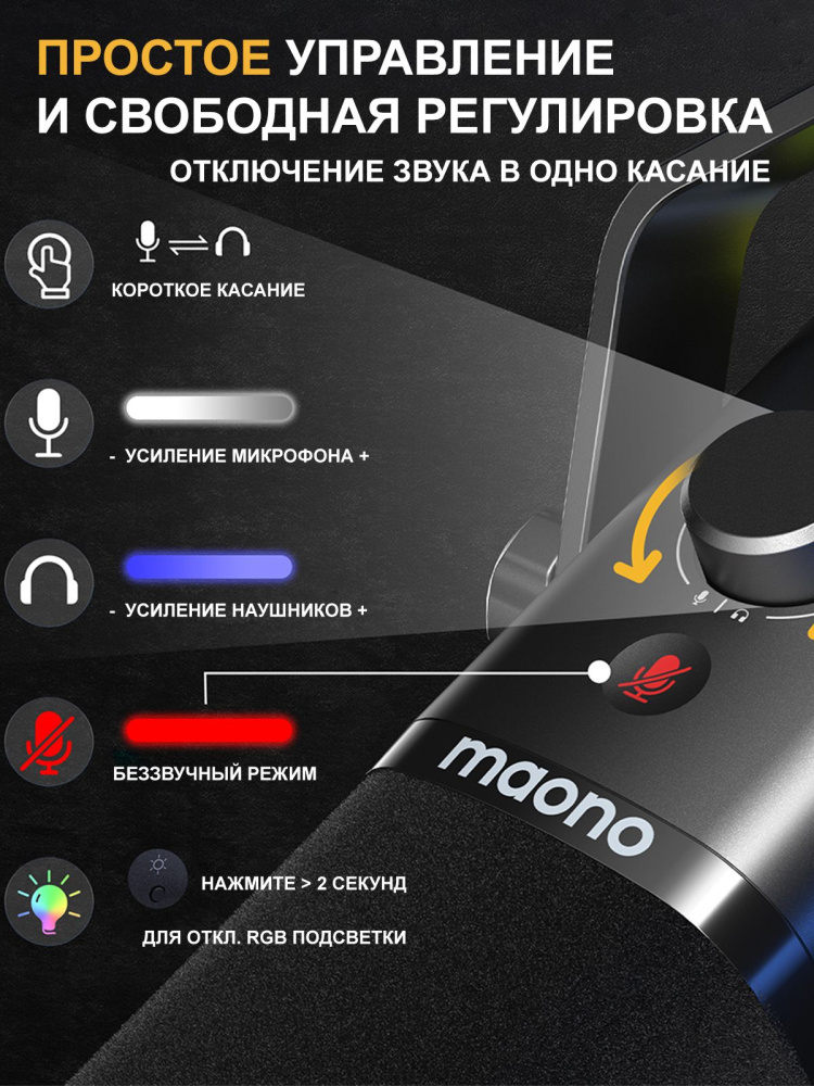 картинка Динамический микрофон MAONO PD100XS 