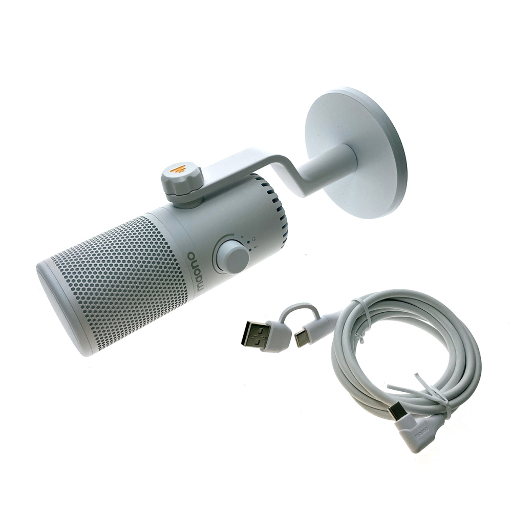 картинка Микрофон MAONO DM30, белый, с RGB подсветкой 