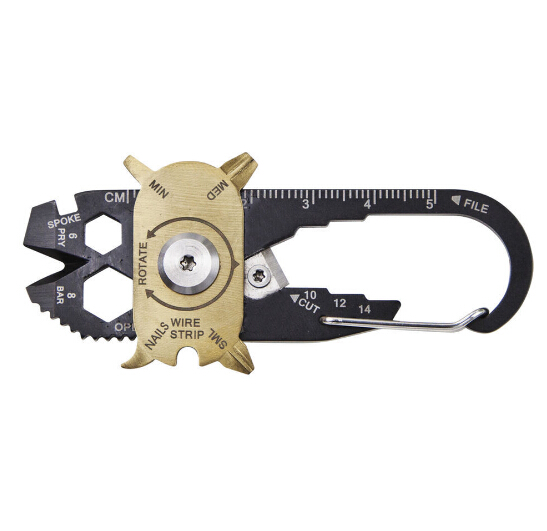 картинка Multi Tool брелок - карабин 20 в 1 / Мультитул, цвет черный 