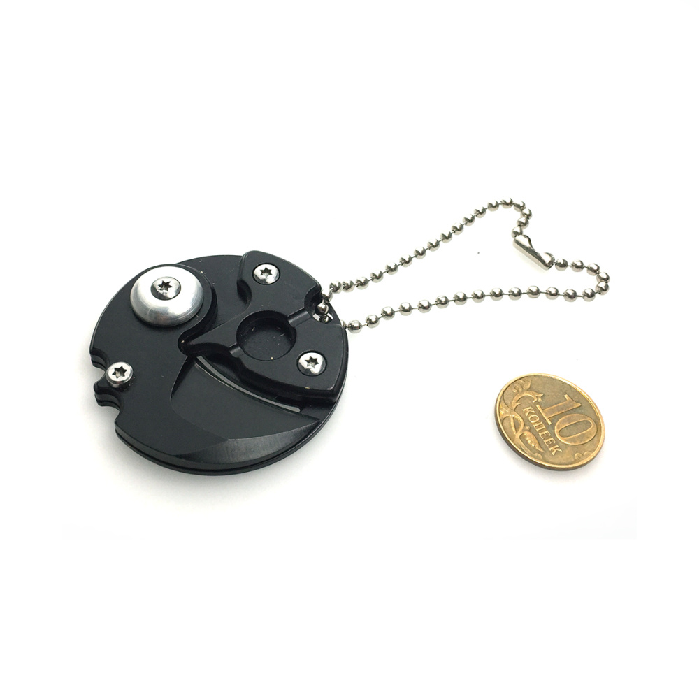 картинка Брелок Мини - нож Коготь складывающийся круглый, цвет черный 