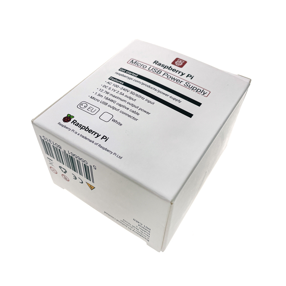 картинка Адаптер питания для Raspberry RPI 3 белый, оригинальный  